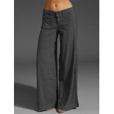 Women Casual Cotton Long Solid Plain Harem Pants
