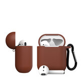 Étui de rangement en cuir PU portable de luxe Dirose Luxury avec corde anti-perte et porte-clés pour Écouteurs Apple Airpods 1/2