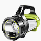 XANES® 881-B 2 Light Source 300W 3000LM Super Bright Flashlight USB Rechargeable 1000m Searchlight Main Light + Side Light Power Display