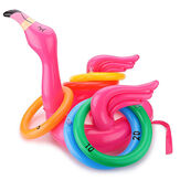 Aile Partisi Için şişme Flamingo Yüzük Toss Oyunu Havuz Bahçe Atma Oyuncaklar