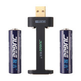 2Pcs JUGEE 1.5V 3000mAh AA wiederaufladbare Batterie mit USB-Taschenladegerät