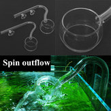 Tubo giratorio de salida y entrada de vidrio para acuario con filtro de espuma de lirio de 12mm 16mm + ventosa de succión 1/2
