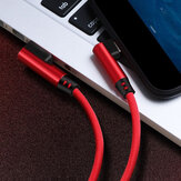 0.25/1M/2M 2.4A Double Elbow Braided Type-c To USB Fast Charging Data Cable for Smartphone Tablet