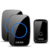 CACAZI 2 ontvanger 1 zender 300M draadloze afstandsbediening waterdichte LED-indicator digitale DC-deurbel 