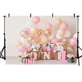 5x3FT 7x5FT 9x6FT 1st Birthday Pink Balloon Bear Photography Backdrop Background Studio Prop