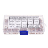 Kit assortito di condensatori ceramici multistrato da 500 pezzi con 10 valori da 50 0.1uF-10uF(104~106) e 50V, con scatola di stoccaggio