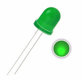 50szt 10mm 2-pinowe Zielone Rozpraszane Okrągłe Dioda LED Przezotworowe 3V 20mA Składnik Elektroniczny DIY