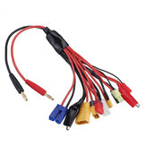 Cable de carga de batería multifuncional 10 en 1 Adaptador de conector de plátano de 4.0 mm a T Tamiya XT30U XT60H XT90 EC5 JST Wire