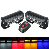 2PCS 12V LED Strobe Flash Luces Advertencia de rejilla frontal Lámpara Impermeable con 7 Flashing Interruptor de modos para camión Camión Remolque
