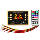Placa decodificadora de áudio para carro MP3 Bluetooth 5.0 Reprodução de pastas em formato sem perdas FM USB TF Card com tela colorida e controle remoto