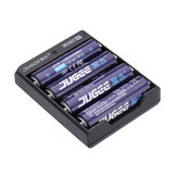 4Pcs JUGEE 1.5V 3000mAh Batería AA Recargable con Cargador USB