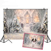 5x3FT 7x5FT 8x6FT Christmas Tree Snow Photography Backdrop Background Studio Prop