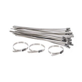 سوليف زي تي 09 100 قطعة 100-400 ملم ربطة حديدية من الفولاذ المقاوم للصدأ قفل ذاتي منظم الكابلات