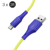 [3 Pack] BlitzWolf® BW-TC14 3A QC3.0 Quick Charge USB Type-C Cable Fast Charging Data Sync Transfer Cord Line 3ft/0.9m For Samsung Galaxy Note 20 Huawei P40 Mi10 OnePlus 8