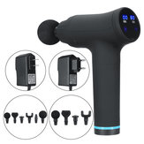 6 Gears Electric Fascia Massager Rechargeable LCD Touch Control Silent Percussion Massage Device Deep Muscle Relaxer with 4/6 Heads