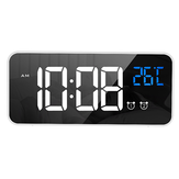 LD8808 Chargable Mirror LED Music Alarm Clock Dual Alarm Mode Temperature Display Desktop Clock