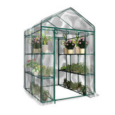 3-rétegű hordozható üvegház 6 polcú PVC borító kerti fedő növények virágház vaskeret nélkül