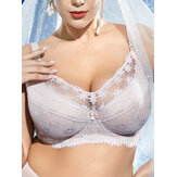 Lace See Through Full Coverage Gather Push Up Minimizer Bra