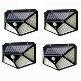 4 Stück Solar-LED-Wandlampe mit 100 PIR-Bewegungssensor für den Außenbereich, 3 Modi