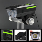 XANES® XL39 600LM 2 en 1 Luz delantera de bicicleta con bocina de 140dB, recargable por USB, 3 modos, luz nocturna impermeable de advertencia