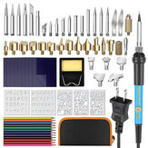 Conjunto de 72 canetas para queimar madeira com pontas, estêncis e ferramentas de soldagem para artesanato de pirografia