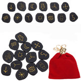 13 stuks Zwarte Jaspis Runen Edelsteen Krachtstenen Rune Set Symbolen Genezing Kristallen