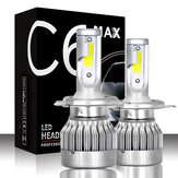 C6MAX 72W Lâmpada de farol LED COB para carro Luz de neblina H1 H4 H7 H8/H9/H11 9005 9006 9012 H13 7600LM 6000K Branco Atualizado de C6