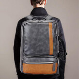 Men Large Capacity PU Leather Multifunctional Backpack Bag