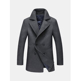 Mens Mid-long Winter Thick Warm Fashion Slim Double Breasted Trench Coat Jacket
