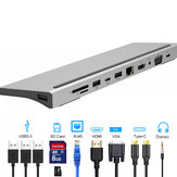 Bakeey 11-in-1 USB-C Hub Adapter with 3 * USB 3.0 / USB-C / 87W Type-C PD Charging / 4K HD Display / VGA / Ethernet RJ45 Port / 3.5mm Audio Jack / Memory Card Readers
