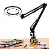DANIU Flexible Desk Large 5X USB LED Magnifying Glass 33cm+33cm Bracket 3 Colors Illuminated Magnifier Lamp Loupe