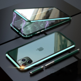 Bakeey Plat Lapisan Penyerapan Magnet Logam Kaca Tempered Sisi Ganda Pelindung Kasus Untuk iPhone 11 Pro 5.8 Inci