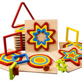 Kreatív 3D fa puzzle geometriai alakzat kirakós játék Intelligence fejlesztése korai oktatási játékok gyermekek számára