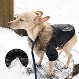 Nsmsan KLN-1725 Кожаные пальто с меховым воротником для домашних животных Водонепроницаемы Pet Собака Зимние теплые пальто Одежда для щенков для х
