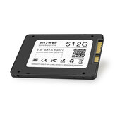 BlitzWolf® BW-SSD3 Disco rígido de estado sólido SATA3 de 6 Gbps e disco rígido TLC de 512 GB de 2,5 polegadas para PCs e laptops SATA com R / W em 530/450 MB / s