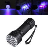 21 LED uv395 Torcia portatile ultravioletta in alluminio Mini torcia viola Lampada per valuta Lampada nera