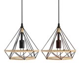 E27 Loft Industrial Hemp Rope Birdcage Chandelier Restaurant Bar Light Pendant Lamp