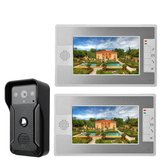 ENNIO 7 Inch Wired Video Door Phone Doorbell Intercom Kit 1-camera 2-monitor Night Vision Doorbell