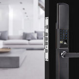 Cerradura de puerta electrónica inteligente de seguridad con aplicación, teclado táctil para contraseñas, tarjeta y huella digital