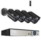 Hiseeu 8CH 5MP AHD DVR 4 STKS CCTV Camera Beveiligingssysteem Kit Outdoor Waterdichte Videobewaking 3.6mm Lens