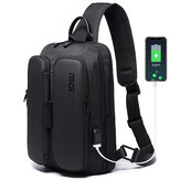 BANGE USB-töltő válltáska, tolvajvédelmi melltáska, férfi utazó kereszttesttáska, futár táska.
