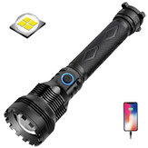 XHP70 2000LM Zoom réglable LED lampe de poche d'urgence Powerbank Super lumineux USB torche tactique rechargeable