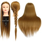 24'' Hairdressing Human Hair Practice Makeup Training Mannequin Head with Clamp