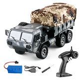 Eachine EAT01 1/16 RC Military Truck 2.4G 6WD RC Army Truck with LED Light Full Proportion All Terrains RC Military Vehicles RTR Heavy Off Road Crawler for Adults and Kids