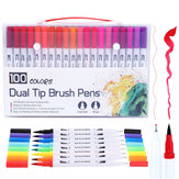 D93162 1 قطعة مجموعة أقلام الوسمة بألوان مزدوجة للرسم باليد أقلام فنان هدايا للأطفال