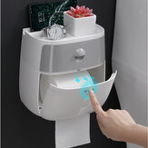 Ecoco Double Layer Toilet Paper Holder Waterproof Tissue Box Wall Mounted Toilet Roll Dispenser Portable Toilet Paper Holders