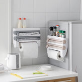 Muhui ABS Kitchen With Cutting Plastic Wrap Storage Rack Paper Towels Towel Rack Kitchen Storage Rack