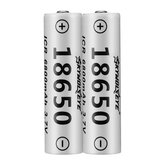 Skywolfeye 2PSC 3.7V 18650 Battery with Battery Box Flashlight Battery-White
