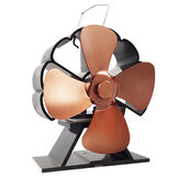 4 Bıçaklı Ocak Fanı 160-210CFM 1300RPM Isı ile Çalışan Odun Log Yakıcı Şömine Fanı Sessiz Eco-Frienly Fan