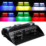 12LED RGB 12V 36W車自動車フロントガラスダッシュボード緊急警告ランプ点滅ストロボライト6色変換